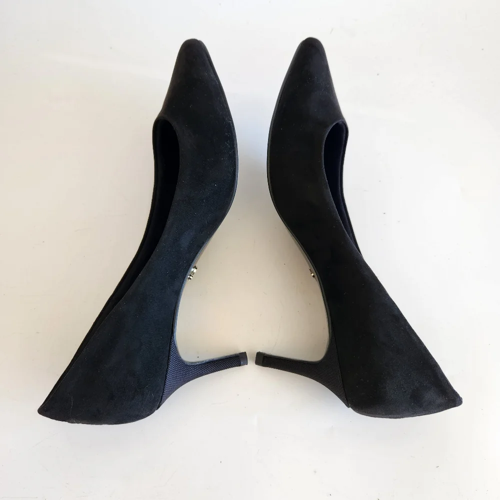 Antonia Saint NY The All Occasion Pointed Comfortable Pump Heels Black Suede 9.5